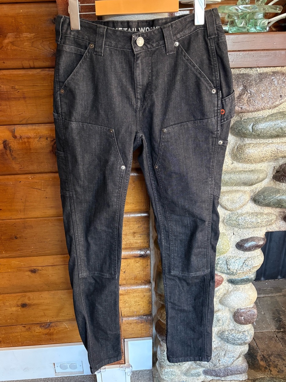 Dovetail Workwear Maven Slim Washed Black Denim Utility Work Pants 8